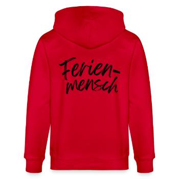 🌴 Ferienmensch – Urlaubsfeeling - Stanley/Stella Unisex Bio-Kapuzenjacke CULTIVATOR  - Rot - Hinten - Anna (173cm)