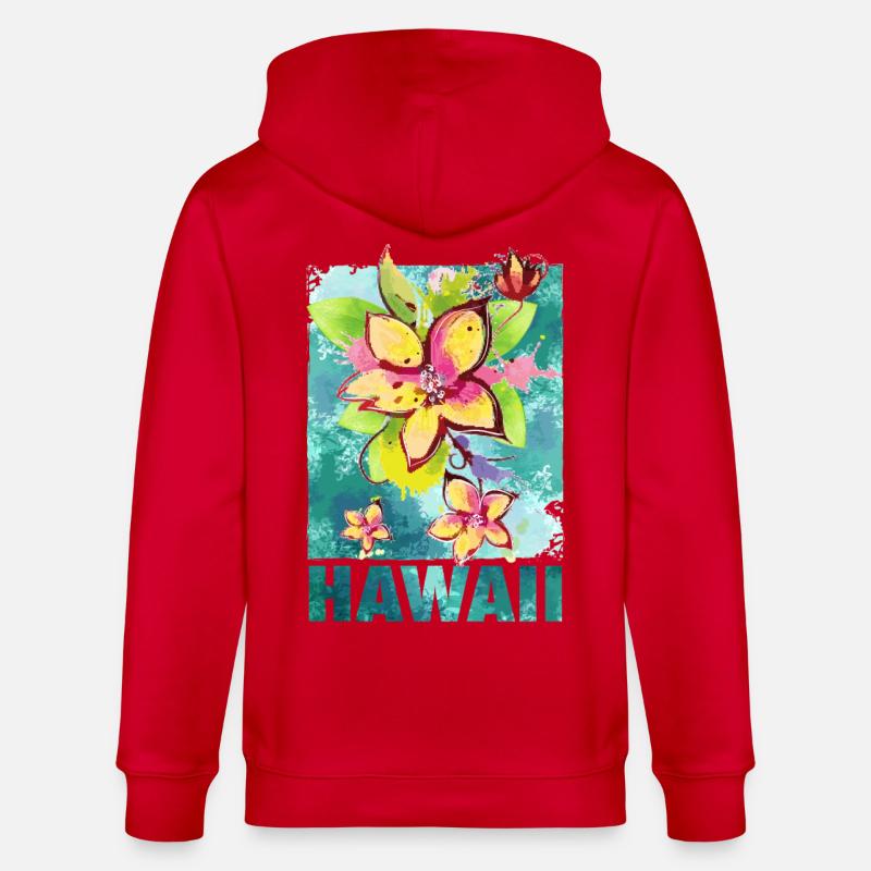 Hawaï fleur Orchidee Aloha - Veste à capuche bio CULTIVATOR Stanley/Stella Unisexe - rouge