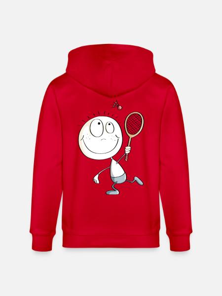 Funny badminton player stav figur - Stanley/Stella økologisk unisex-hættejakke CULTIVATOR  - rød