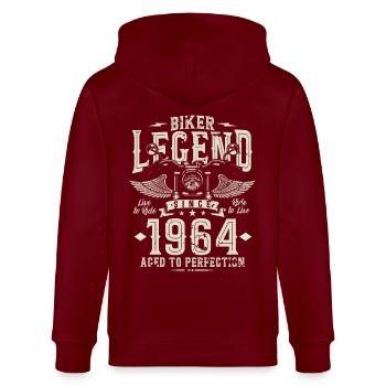 Légende du motard depuis 1964 - Veste à capuche bio CULTIVATOR Stanley/Stella Unisexe - bordeaux - Dos - Anna (173cm)