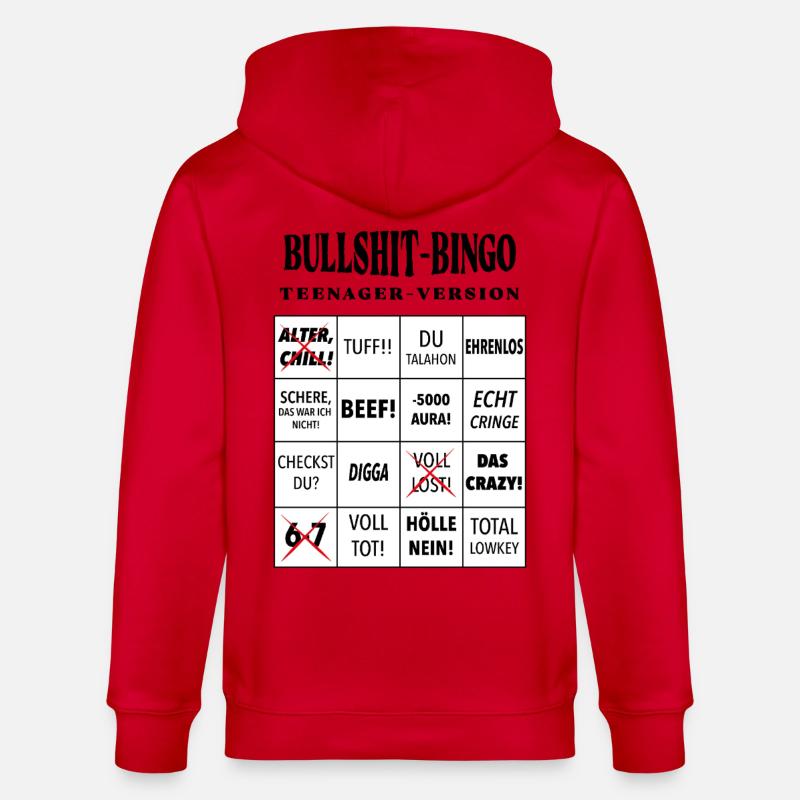 Bingo à la connerie – Version ado - Veste à capuche bio CULTIVATOR Stanley/Stella Unisexe - rouge