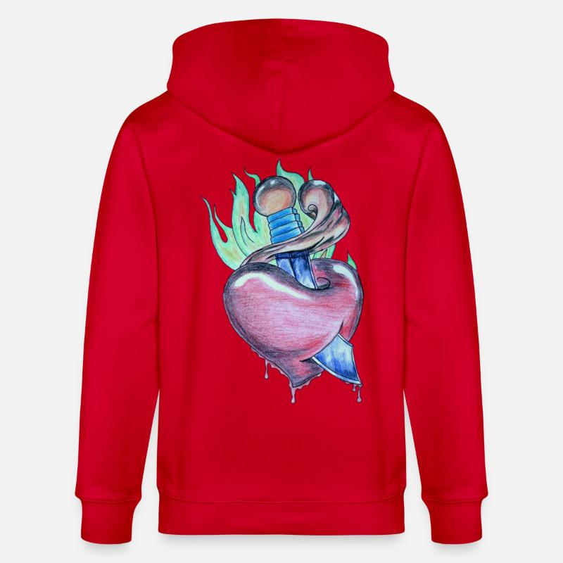 Loderndes Herz - Stanley/Stella Unisex Bio-Kapuzenjacke CULTIVATOR - Rot