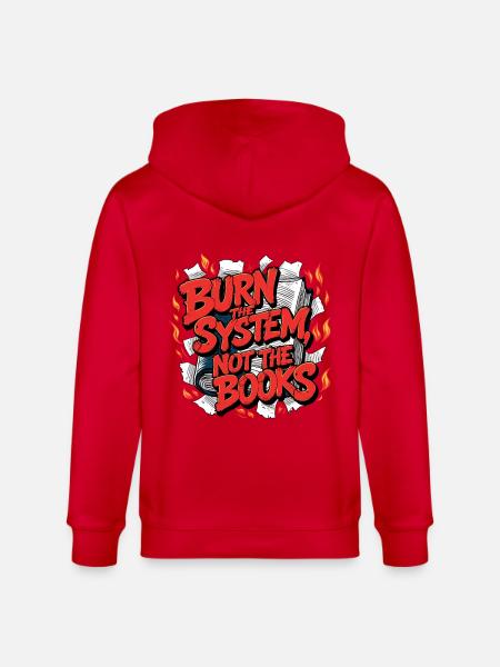 Burn the system - Stanley/Stella CULTIVATOR Unisex Organic Hooded Jacket - red