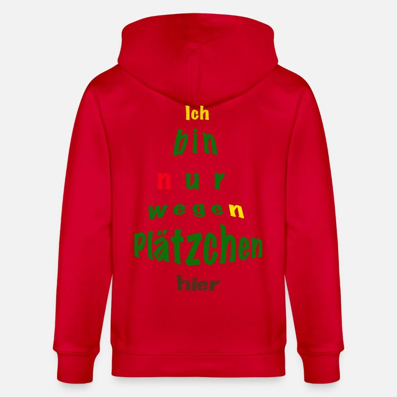 Ich bin nur wegen Plätzchen hier - Stanley/Stella Unisex Bio-Kapuzenjacke CULTIVATOR  - Rot