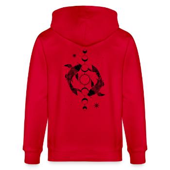 Koi Carpe lune phase lune soleil japonais poisson - Veste à capuche bio CULTIVATOR Stanley/Stella Unisexe - rouge - Dos - Anna (173cm)