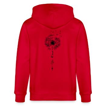Be child puff flower Nice Polite dandelion summer - Stanley/Stella CULTIVATOR  Unisex Organic Hooded Jacket - red - Back - Anna (173cm)