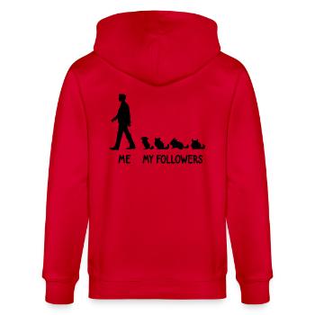 Ich Meine Follower Chinchilla Liebhaber Nager Fan - Stanley/Stella Unisex Bio-Kapuzenjacke CULTIVATOR  - Rot - Hinten - Anna (173cm)