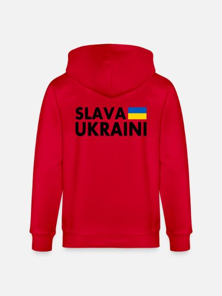 Slava ukraini - Stanley/Stella Unisex Bio-Kapuzenjacke CULTIVATOR - Rot