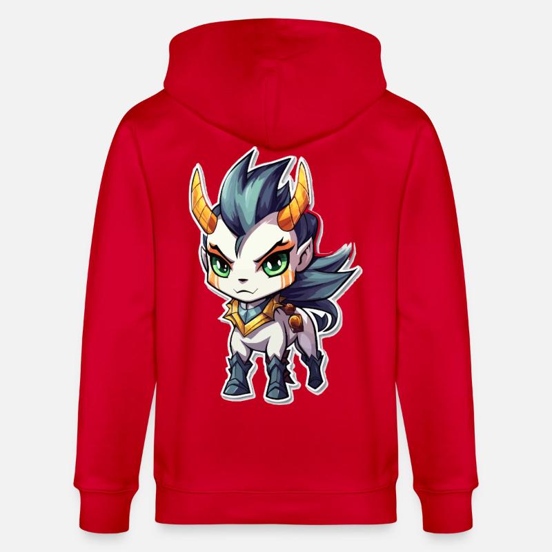 Chibi Dämonenpferd - Stanley/Stella Unisex Bio-Kapuzenjacke CULTIVATOR  - Rot
