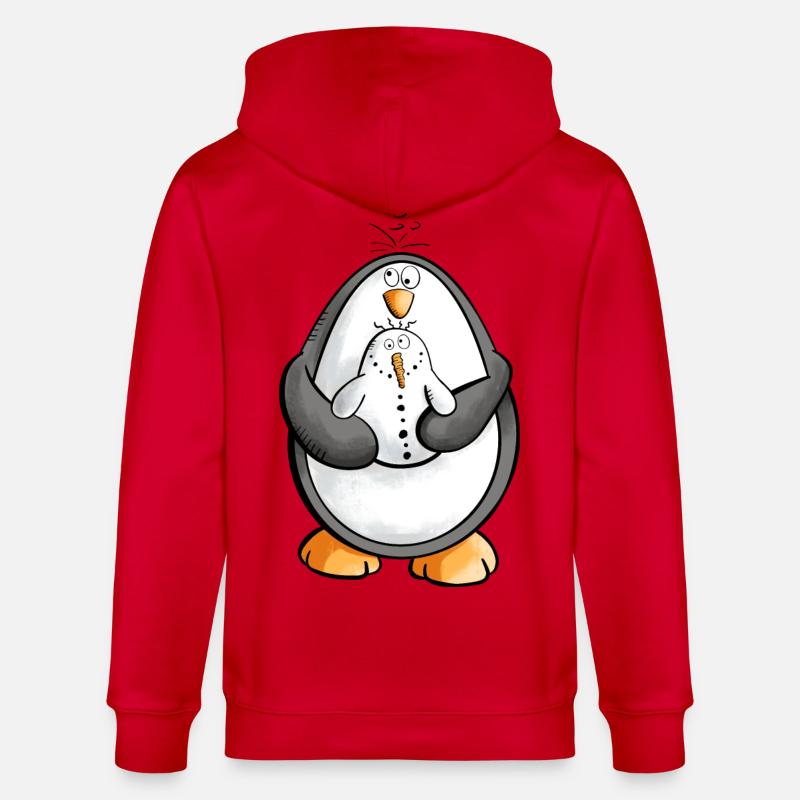 Pinguin und Schneemann sind beste Freunde - Stanley/Stella Unisex Bio-Kapuzenjacke CULTIVATOR  - Rot