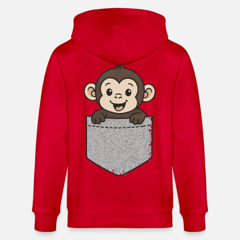 Taschenäffchen - Stanley/Stella Unisex Bio-Kapuzenjacke CULTIVATOR  - Rot
