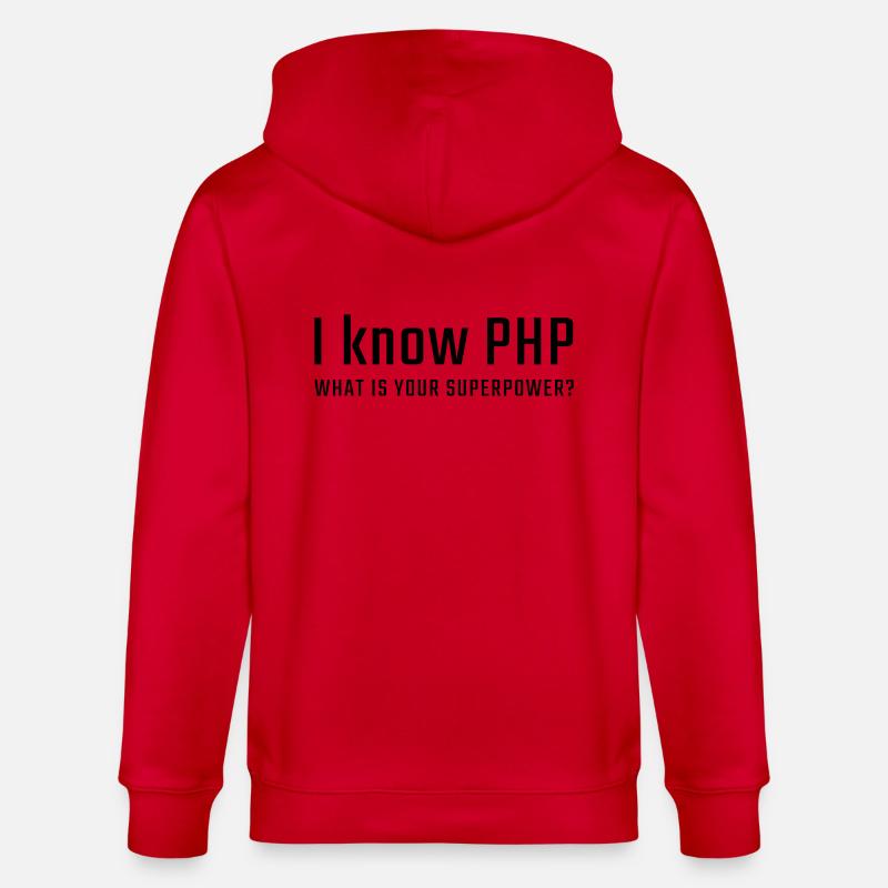 Je connais PHP - Veste à capuche bio CULTIVATOR Stanley/Stella Unisexe - rouge