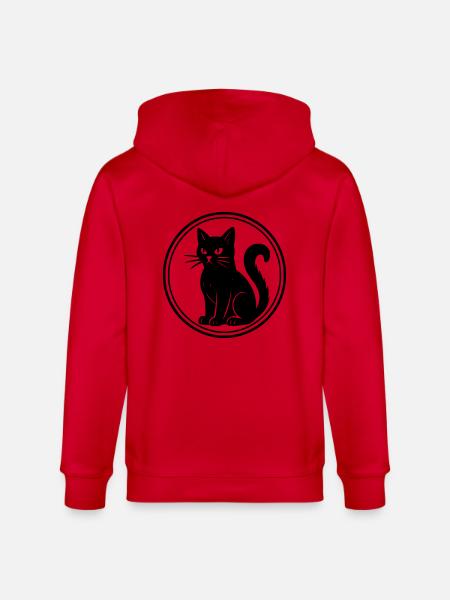 Chat noir - Veste à capuche bio CULTIVATOR Stanley/Stella Unisexe - rouge