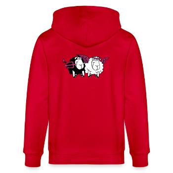 2 Mouton Ange Diable Satan Enfer Mal Paradis Bien - Veste à capuche bio CULTIVATOR Stanley/Stella Unisexe - rouge - Dos - Anna (173cm)