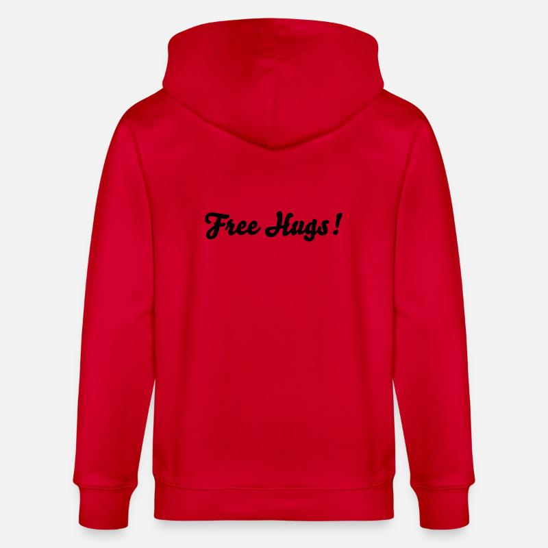 Free Hugs! - Stanley/Stella Unisex Bio-Kapuzenjacke CULTIVATOR  - Rot