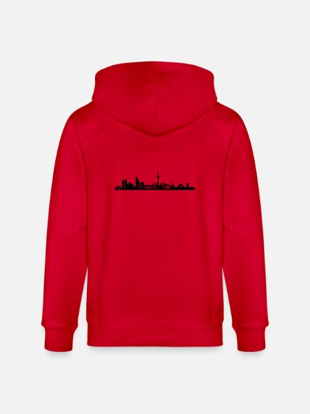 Dusseldorf Skyline - Stanley/Stella CULTIVATOR  Unisex Organic Hooded Jacket - red