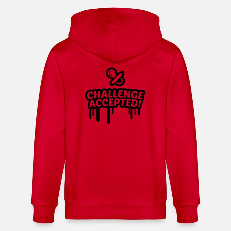 Schnuller Challenge accepted 1c - Stanley/Stella Unisex Bio-Kapuzenjacke CULTIVATOR  - Rot