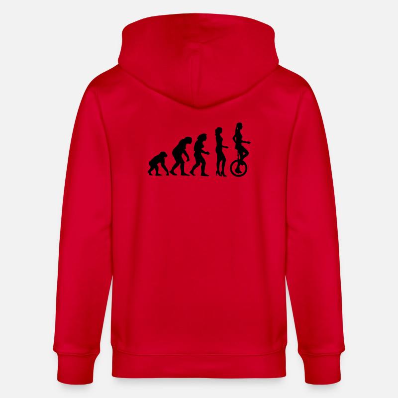 evolution_einradfahrerin_1c - Veste à capuche bio CULTIVATOR Stanley/Stella Unisexe - rouge