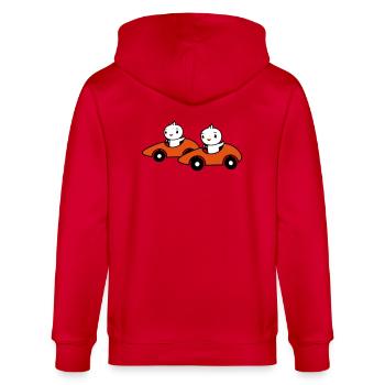 2 oiseaux conduisant une course de voiture rapide course de voiture - Veste à capuche bio CULTIVATOR Stanley/Stella Unisexe - rouge - Dos - Anna (173cm)