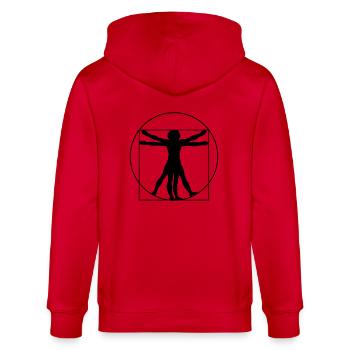 Da Vinci's Vitruvian Man - Stanley/Stella CULTIVATOR  Unisex Organic Hooded Jacket - red - Back - Anna (173cm)