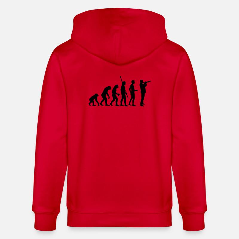 evolution_trompeter - Veste à capuche bio CULTIVATOR Stanley/Stella Unisexe - rouge