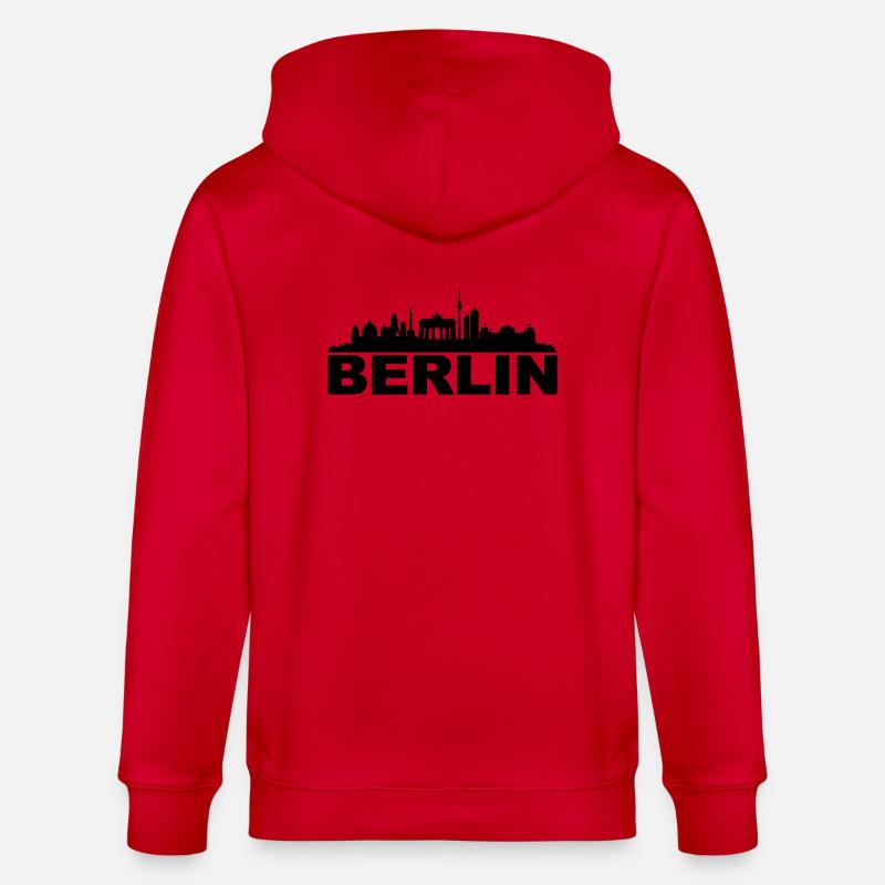 Skyline - Berlin Text - Stanley/Stella Unisex Bio-Kapuzenjacke CULTIVATOR  - Rot