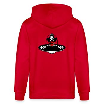 Alien Pirate Ufo Capitaine Cap Drôle Alien - Veste à capuche bio CULTIVATOR Stanley/Stella Unisexe - rouge - Dos - Anna (173cm)