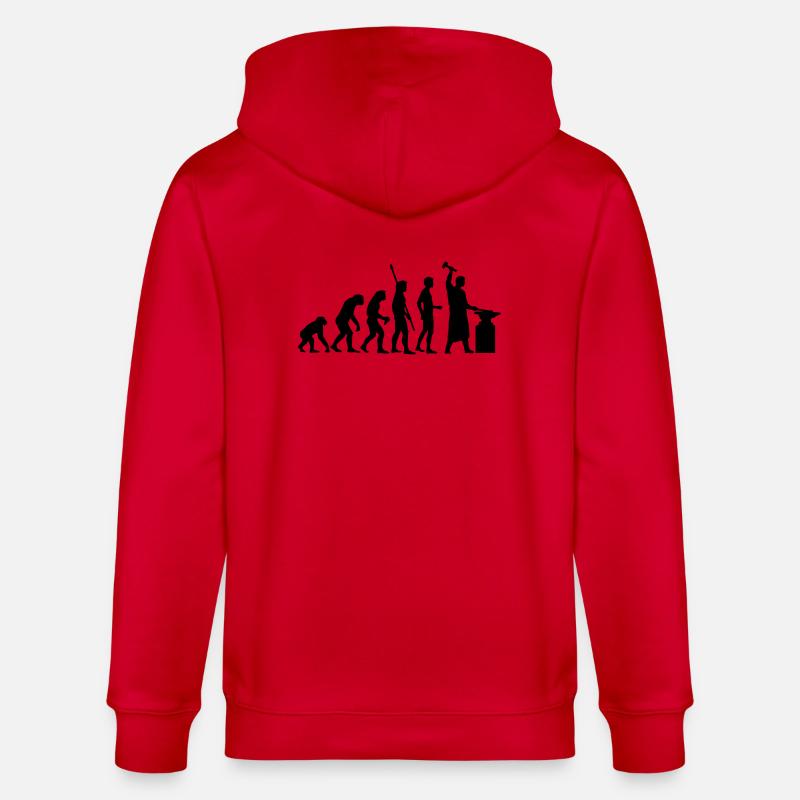 evolution_schmied_b - Stanley/Stella Unisex Bio-Kapuzenjacke CULTIVATOR  - Rot