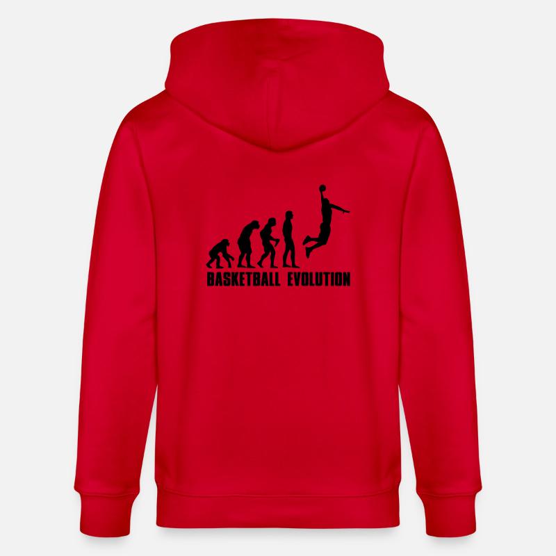 Basketball Evolution Dunk - Stanley/Stella Unisex Bio-Kapuzenjacke CULTIVATOR  - Rot