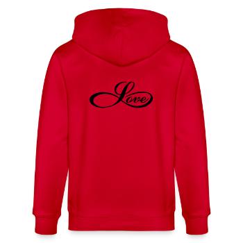 Infinity love forever unendliche Liebe Zeichen - Stanley/Stella Unisex Bio-Kapuzenjacke CULTIVATOR  - Rot - Hinten - Anna (173cm)