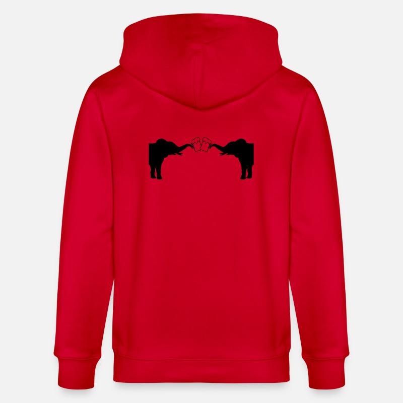 Anstoßen 2 Elefanten Bier - Stanley/Stella Unisex Bio-Kapuzenjacke CULTIVATOR - Rot