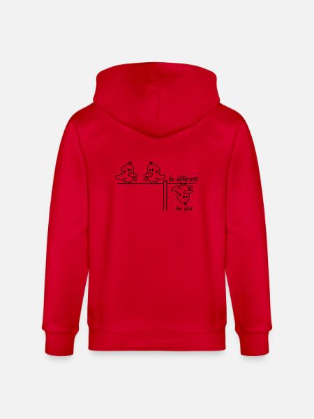 be different be you bird - Stanley/Stella CULTIVATOR  Unisex Organic Hooded Jacket - red