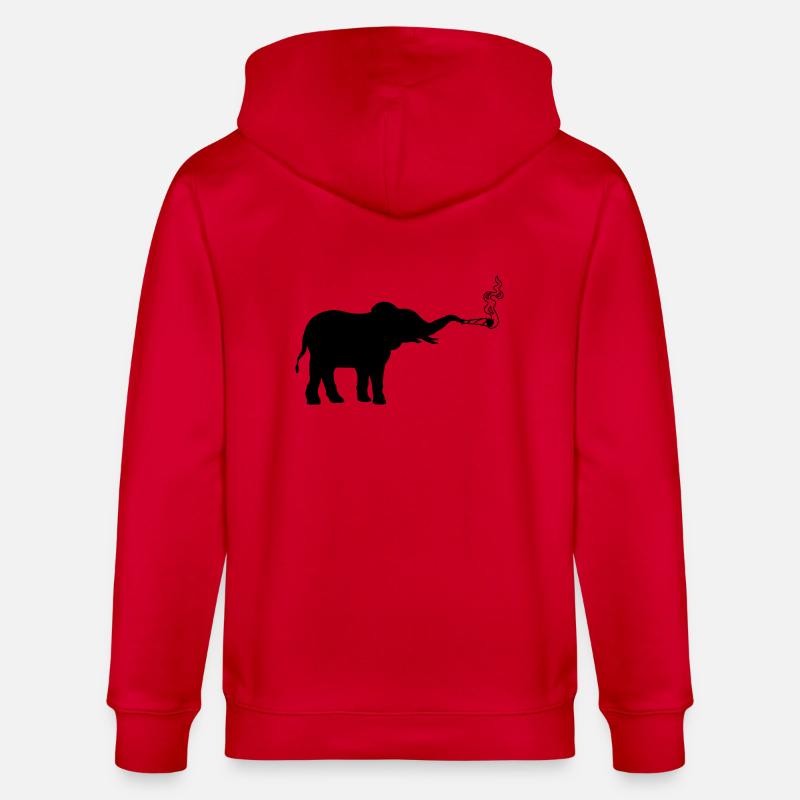 Joint Weed kiffender Elefant - Stanley/Stella Unisex Bio-Kapuzenjacke CULTIVATOR  - Rot
