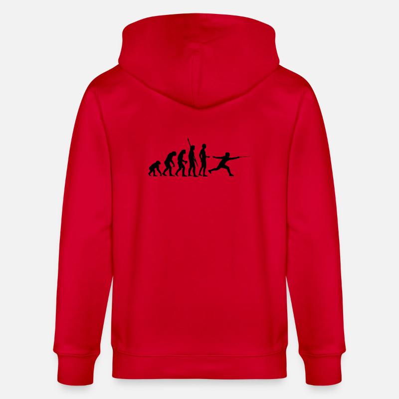 evolution_fechter_b - Stanley/Stella Unisex Bio-Kapuzenjacke CULTIVATOR  - Rot