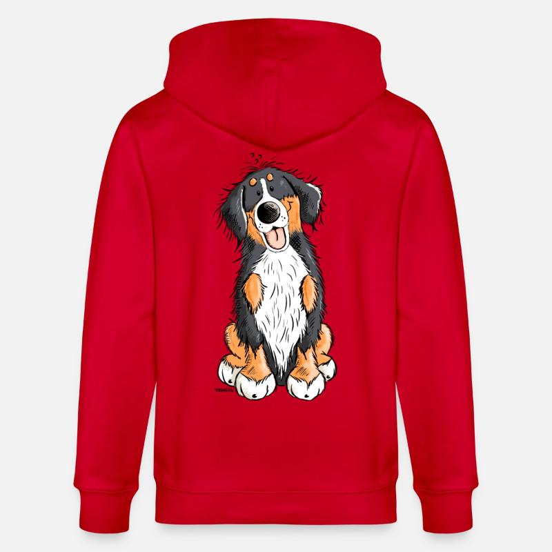 Berner Sennenhund mach Platz - Stanley/Stella Unisex Bio-Kapuzenjacke CULTIVATOR  - Rot