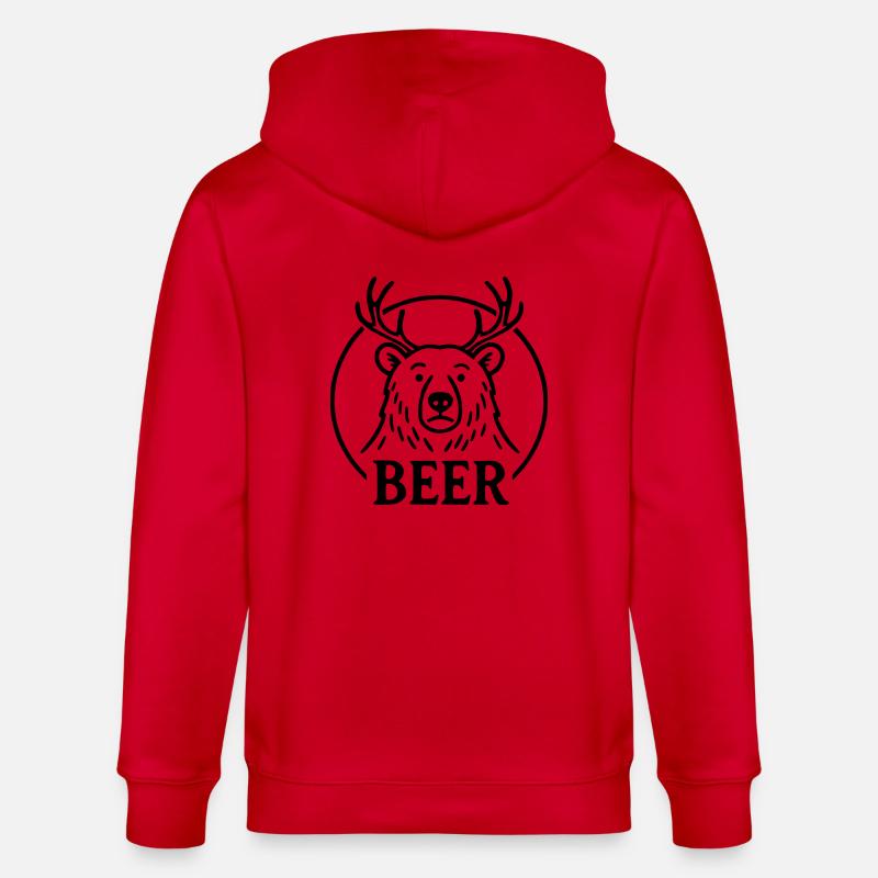 Bier - Stanley/Stella Unisex Bio-Kapuzenjacke CULTIVATOR  - Rot
