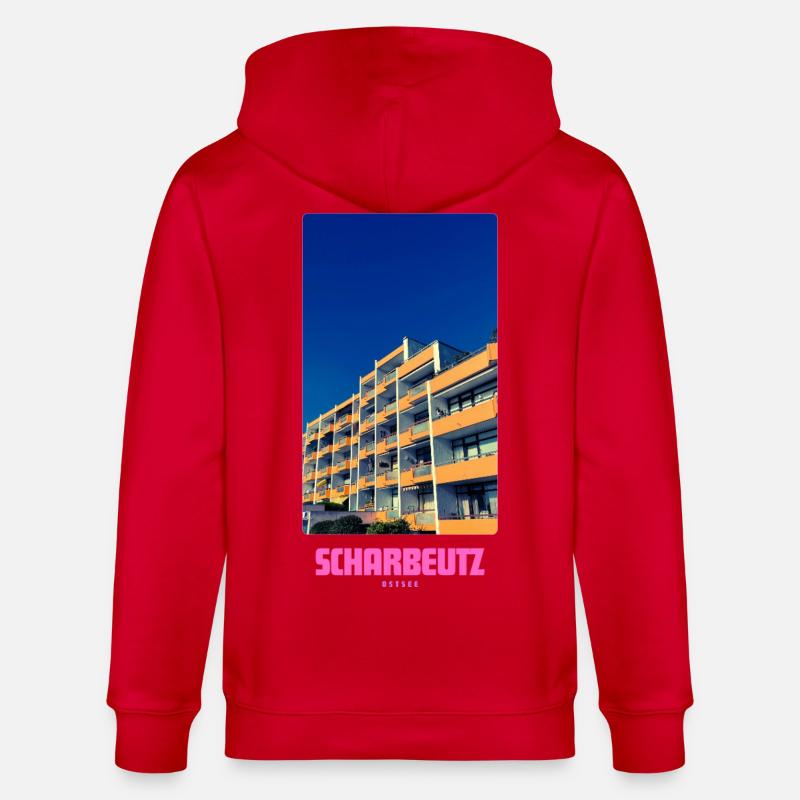 SCHARBEUTZ Ostsee - Stanley/Stella Unisex Bio-Kapuzenjacke CULTIVATOR  - Rot