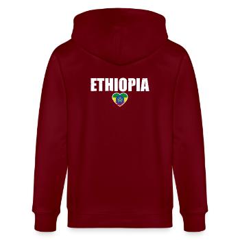 Ethiopie Ethiopie Drapeau Éthiopien - Veste à capuche bio CULTIVATOR Stanley/Stella Unisexe - bordeaux - Dos - Anna (173cm)