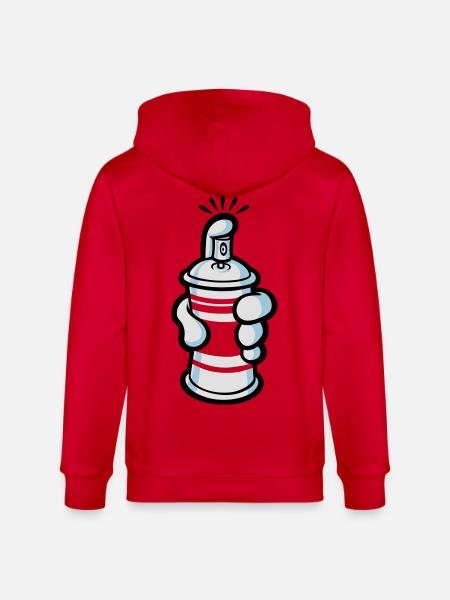 Cartoon paint spray - Stanley/Stella CULTIVATOR  Unisex Organic Hooded Jacket - red