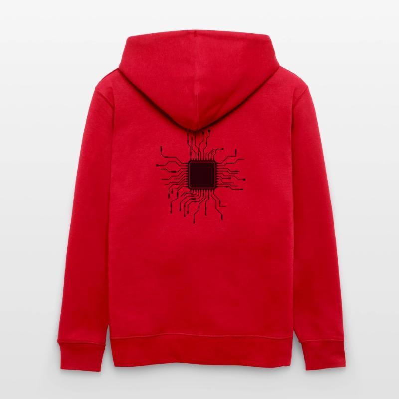 processor cpu wires wire cabling computer Stanley/Stella CULTIVATOR  Unisex Organic Hooded Jacket