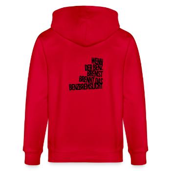 BENZBREMSLICHT - Stanley/Stella Unisex Bio-Kapuzenjacke CULTIVATOR  - Rot - Hinten - Anna (173cm)