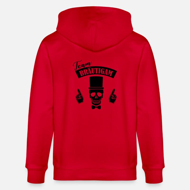 Crâne de l’équipe du marié - Veste à capuche bio CULTIVATOR Stanley/Stella Unisexe - rouge
