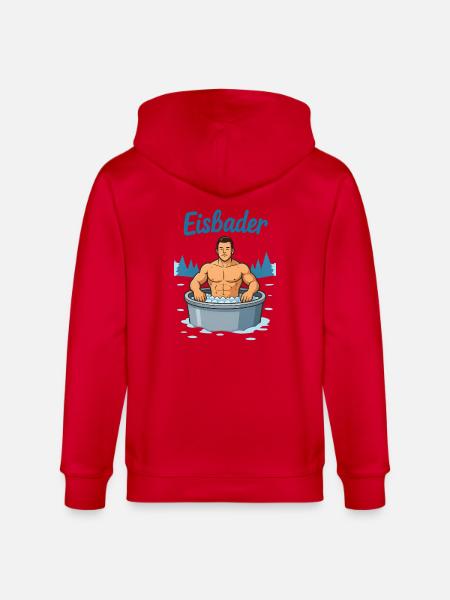 Eisbader Muskelmann im Eisbad - Stanley/Stella CULTIVATOR  Unisex Organic Hooded Jacket - red