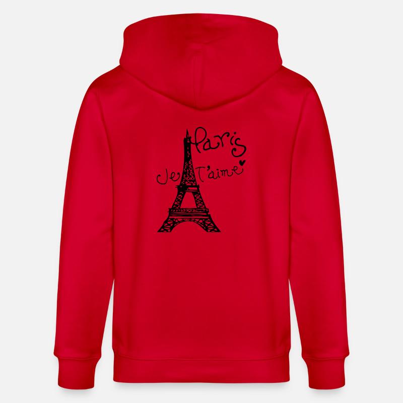 Paris Je T'aime Tour Eiffel - Veste à capuche bio CULTIVATOR Stanley/Stella Unisexe - rouge