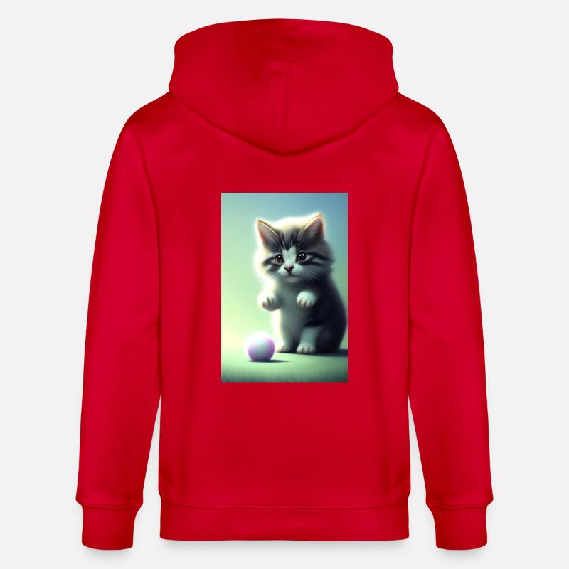 Petit bébé chat mignon - Veste à capuche bio CULTIVATOR Stanley/Stella Unisexe - rouge