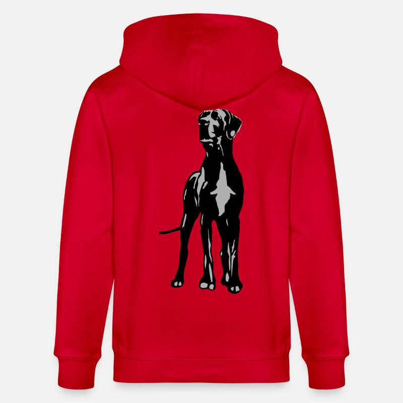 Dogge Dino 2 farb - Stanley/Stella Unisex Bio-Kapuzenjacke CULTIVATOR  - Rot