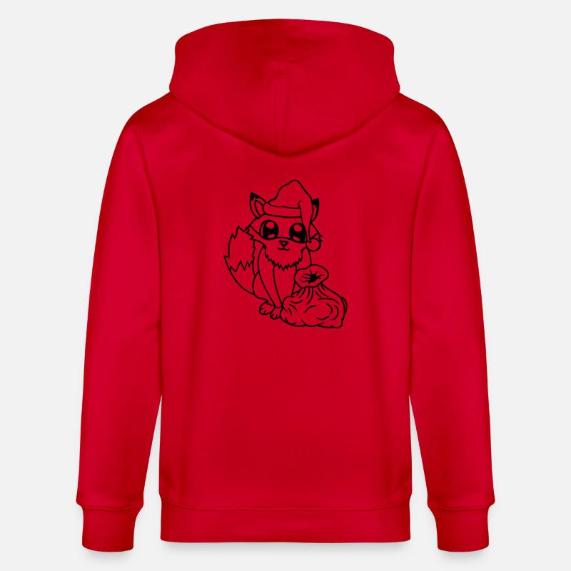 Fuchs Rotfuchs Weihnachtsmann Weihnachten Geschenk - Stanley/Stella Unisex Bio-Kapuzenjacke CULTIVATOR - Rot