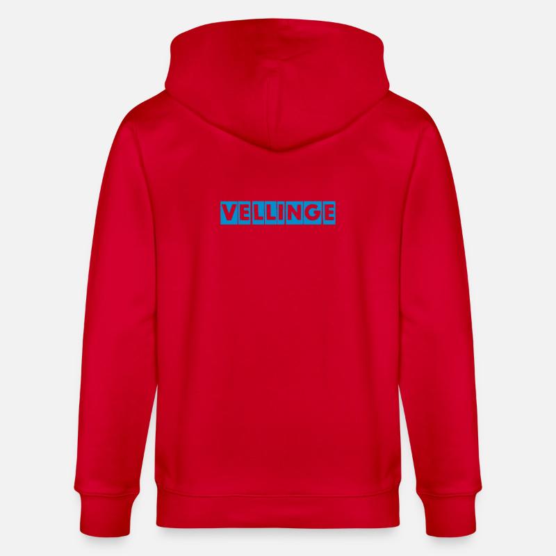Vellinge – Conception de texte bleu - Veste à capuche bio CULTIVATOR Stanley/Stella Unisexe - rouge