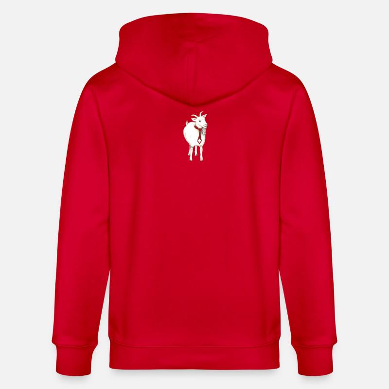Lustige "Ziege mit schweizer Kravatte" - Stanley/Stella Unisex Bio-Kapuzenjacke CULTIVATOR  - Rot