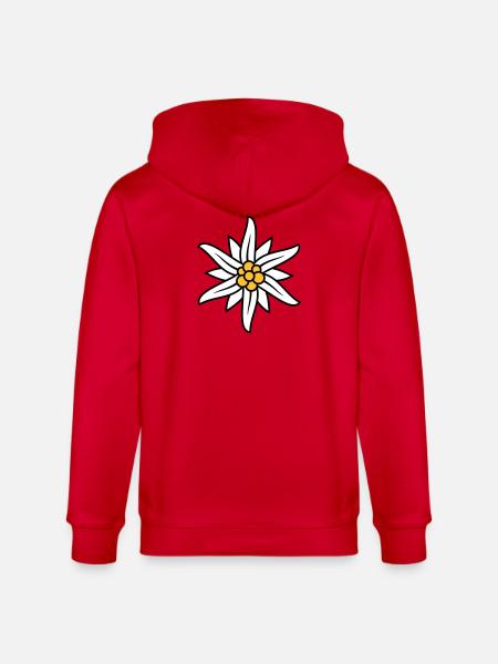 Edelweiss Bergblume logo - Stanley/Stella CULTIVATOR Unisex Organic Hooded Jacket - red
